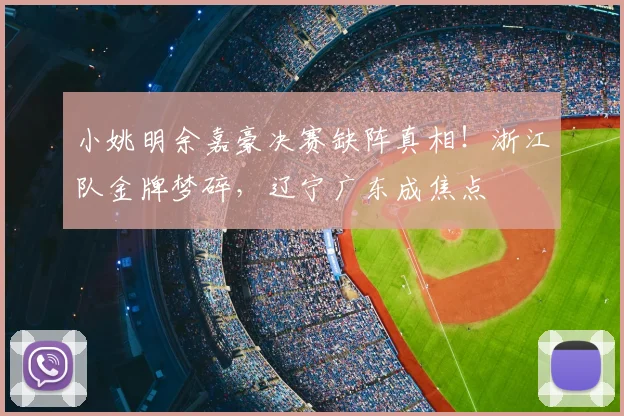 小姚明余嘉豪决赛缺阵真相！浙江队金牌梦碎，辽宁广东成焦点